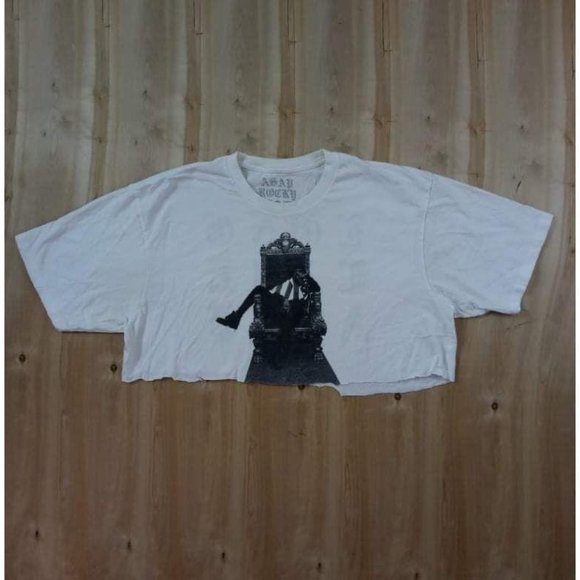 ASAP ROCKY Womens Crop Top Size XL Custom Cut Grap - Picture 1 of 4